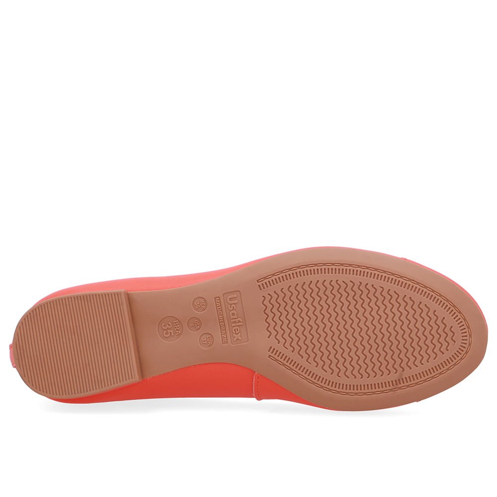 Sapatilha Laranja Couro Lisa Pingente Laranja 5