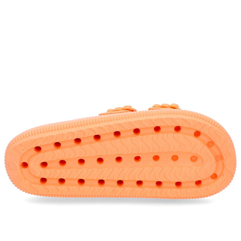 Slide Plataforma Poofy Laranja Melão Eva Fivela Brilho Laranja 5