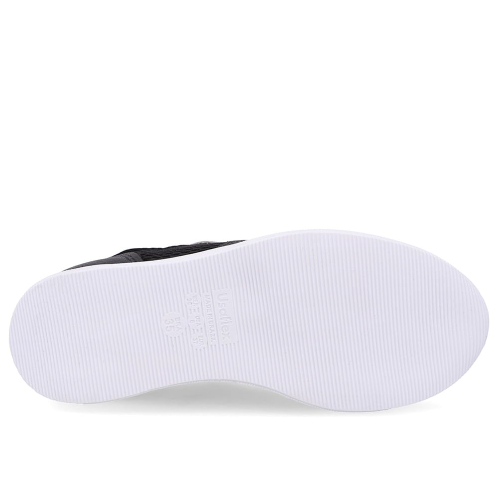 Tênis Casual Preto Tecido Couro Preto 5