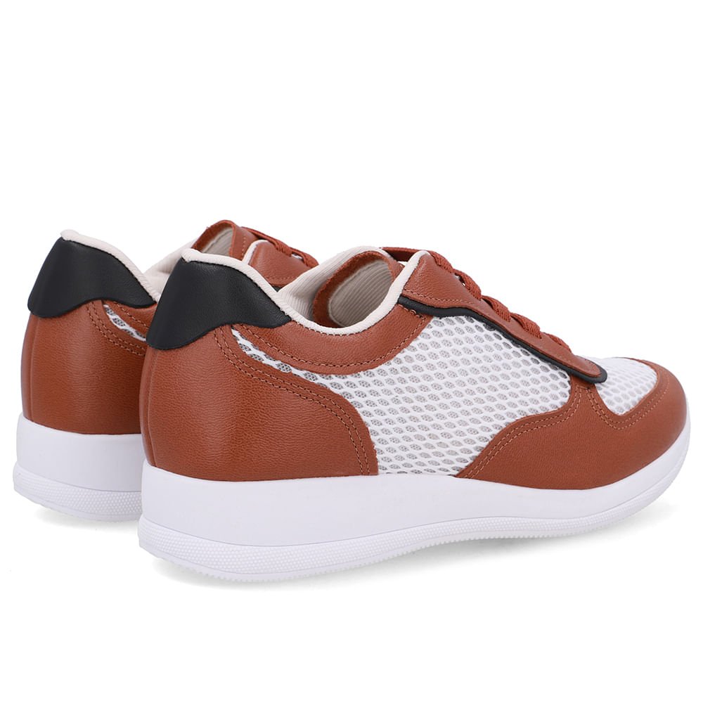 Tênis Casual Marrom Canela Tecido Couro Canela 3