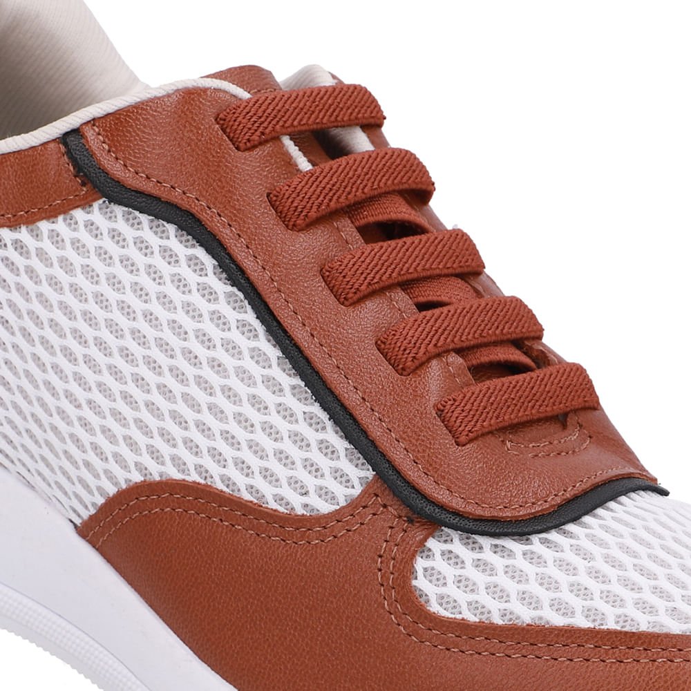 Tênis Casual Marrom Canela Tecido Couro Canela 4