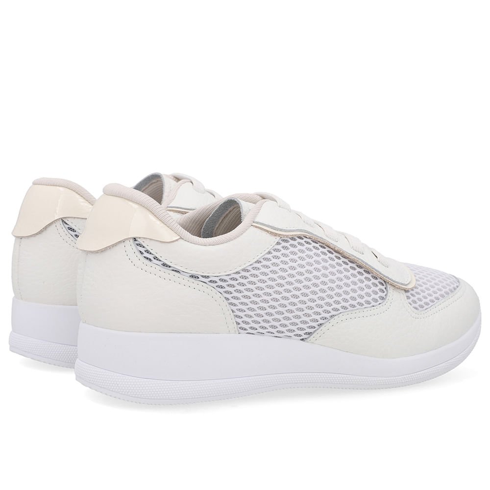 Tênis Casual Branco Tecido Couro Branco 3