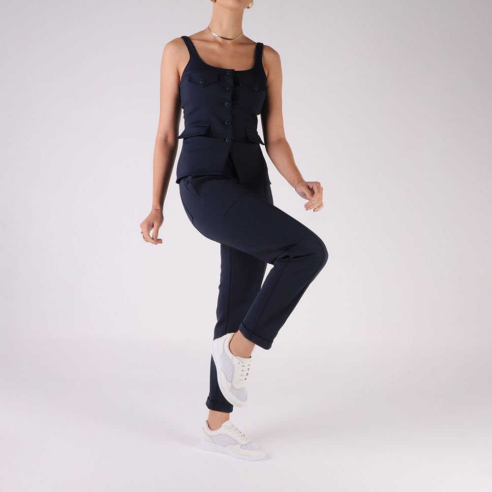 Tênis Casual Branco Tecido Couro Branco 4