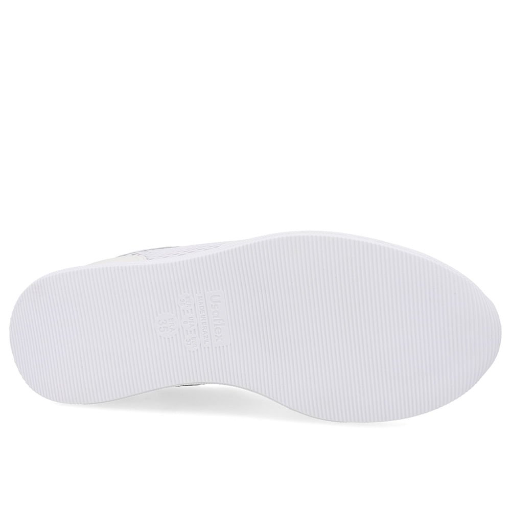 Tênis Casual Branco Tecido Couro Branco 5