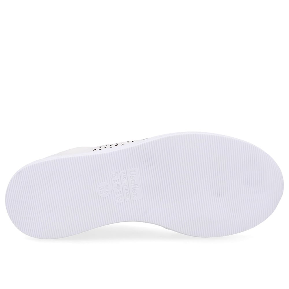 Tênis Couro Branco Detalhe Lateral Branco 5