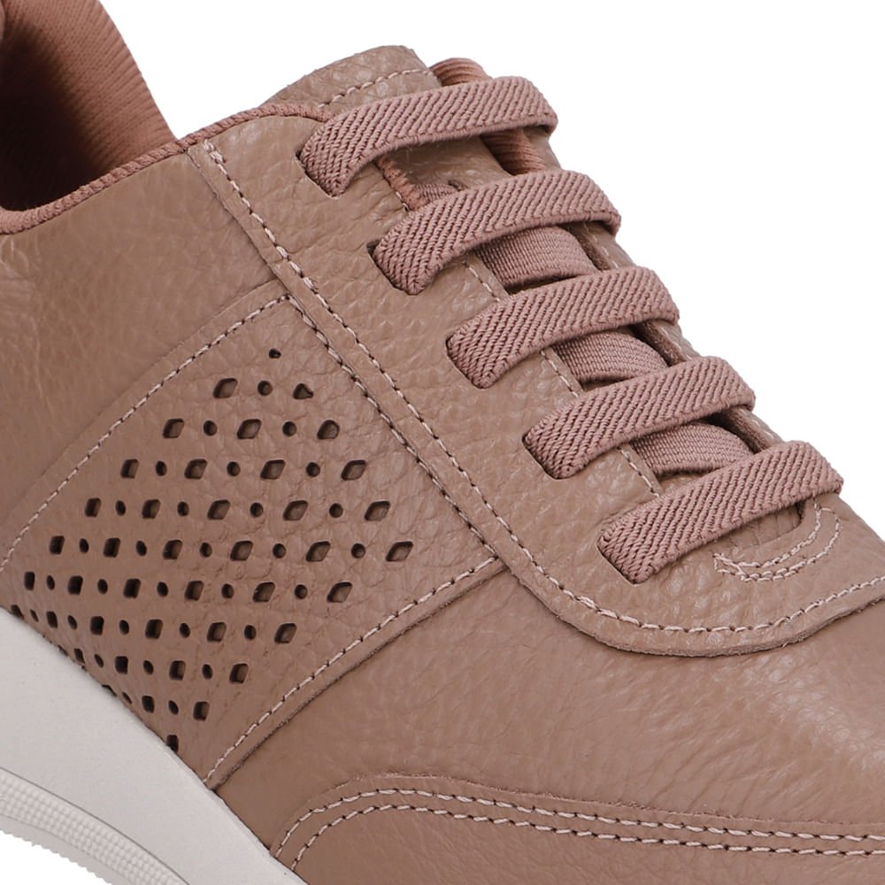 Tênis Couro Marrom Detalhe Lateral Marrom 4