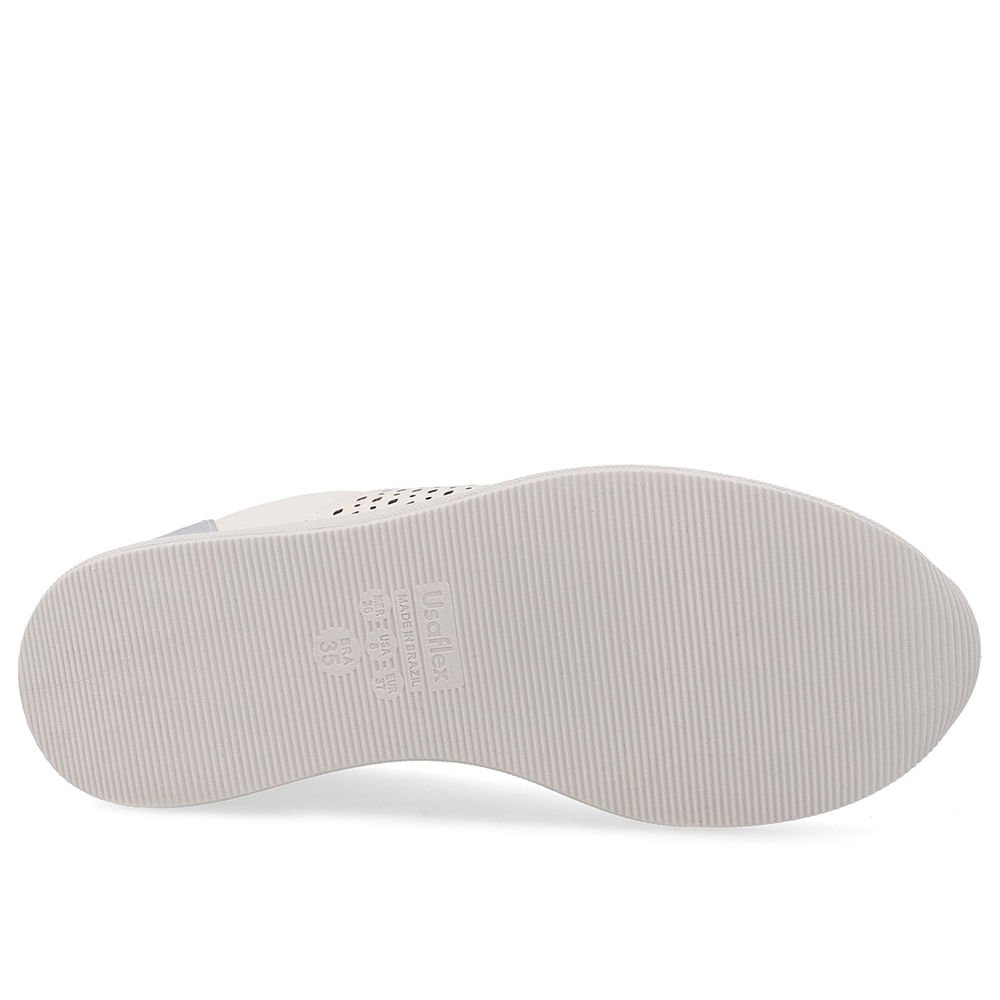 Tênis Couro Branco Marfim Detalhe Lateral Marfim 5