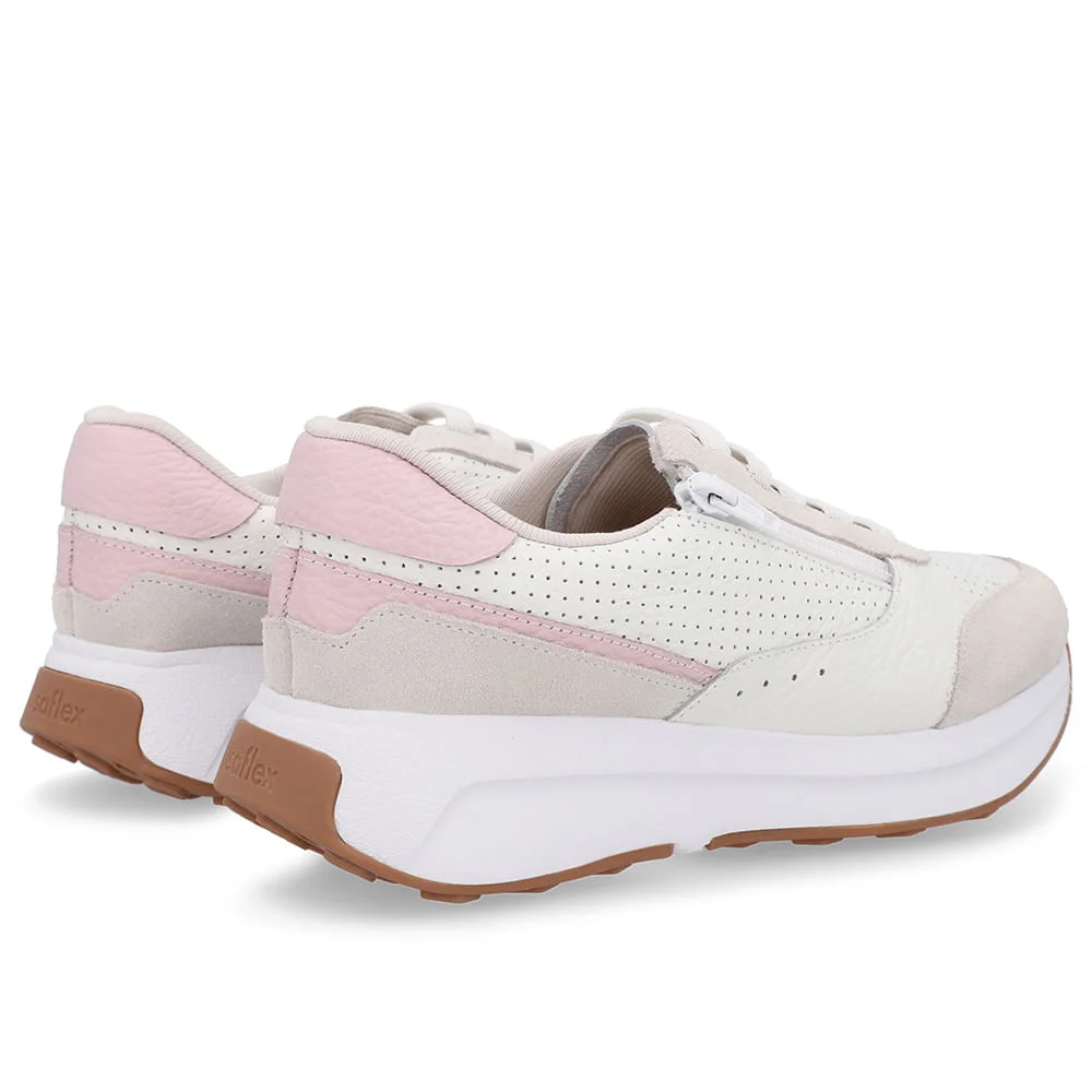 Tênis Couro Branco Zíper Lateral Branco 3