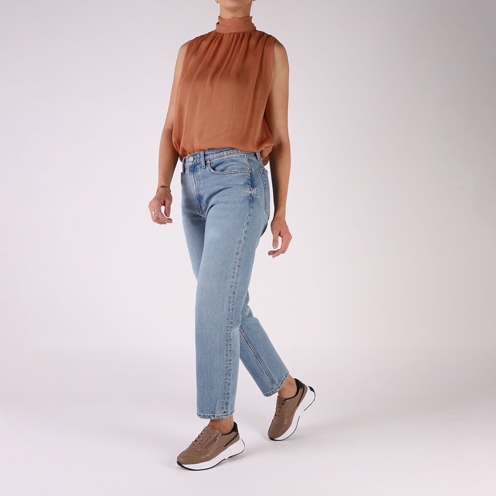 Tênis Couro Marrom Zíper Lateral Marrom 4