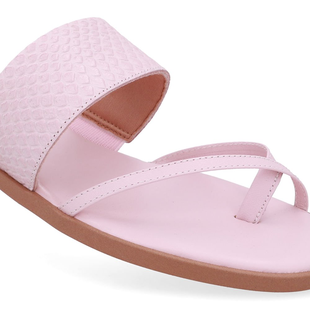 Rasteira Bico Quadrado Couro Rosa Rosa 4