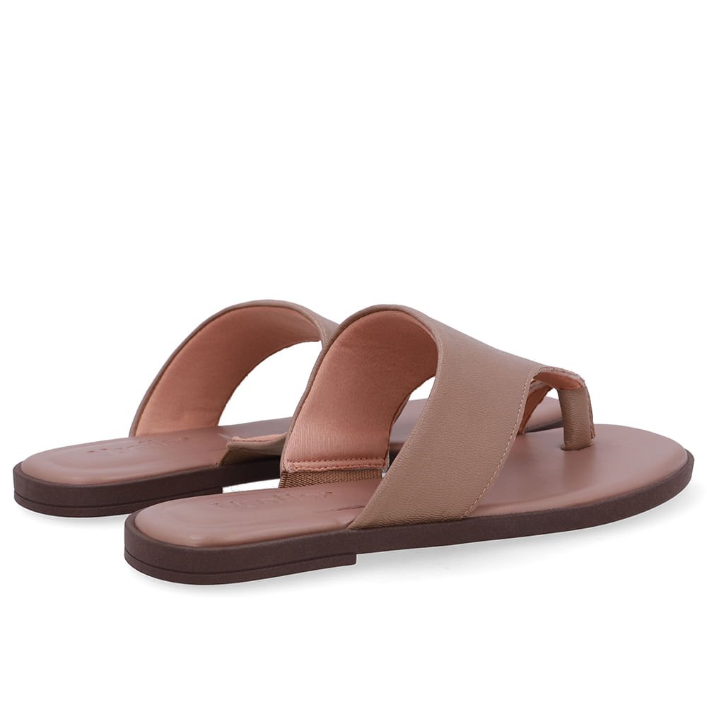 Rasteira Couro Marrom Detalhe Dourado Marrom 3