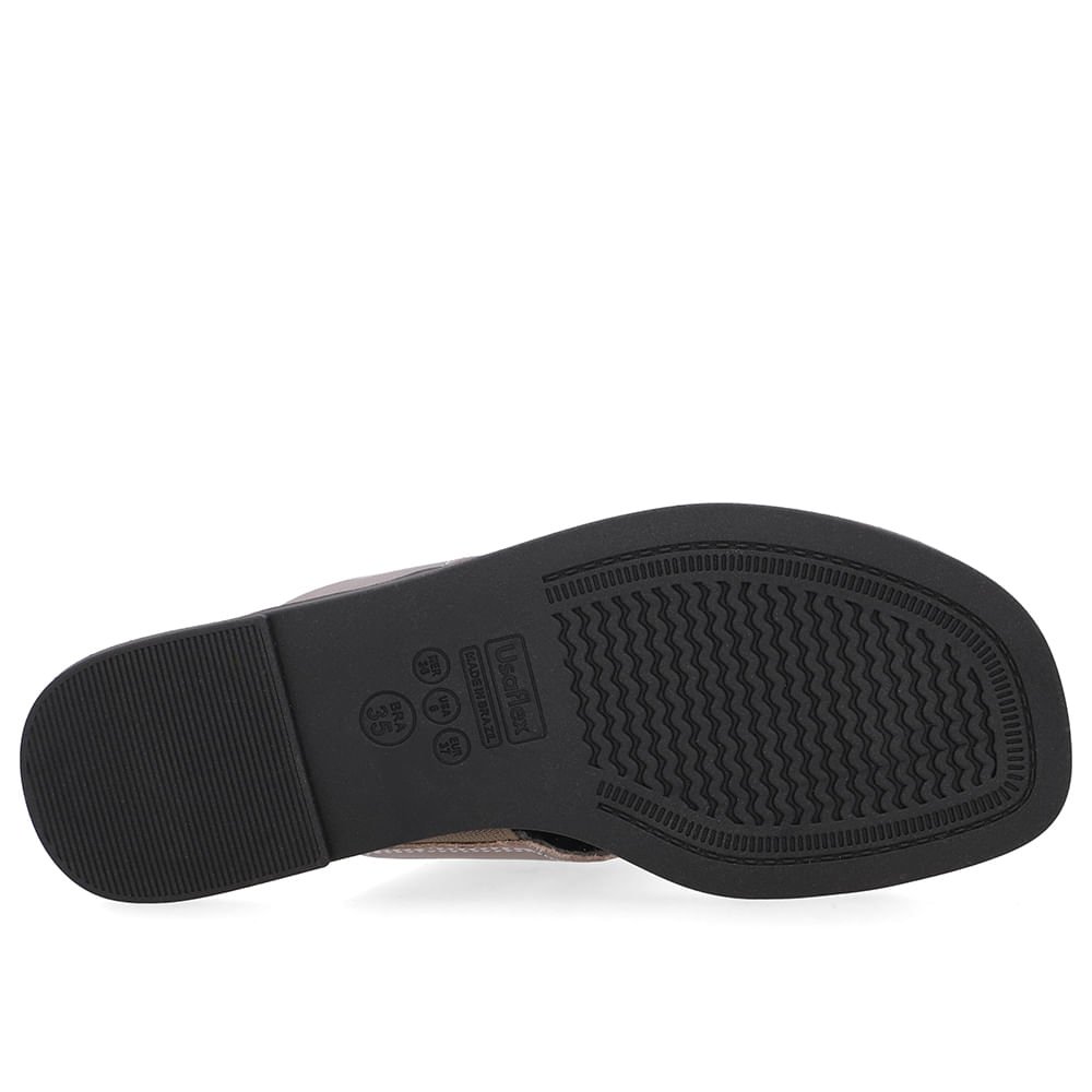 Rasteira Couro Prata Aço Detalhe Prata Prata 5