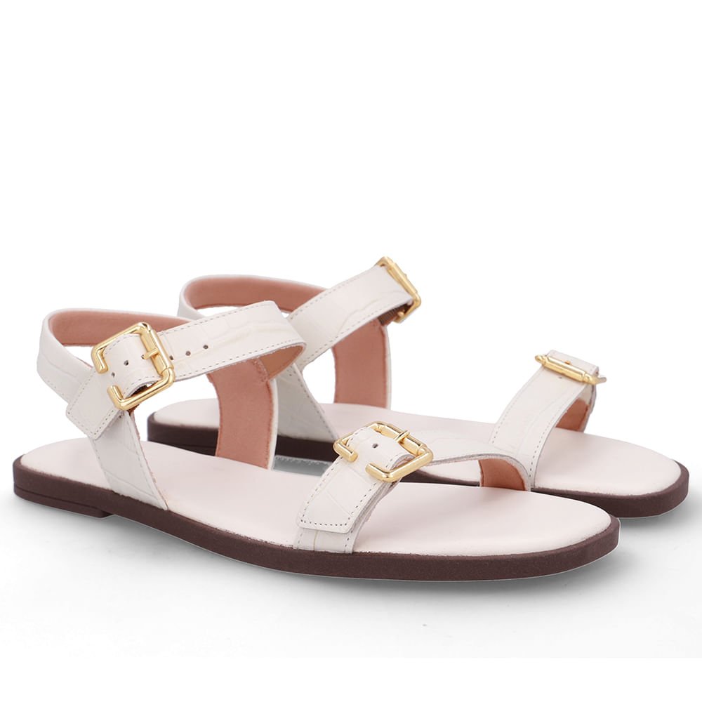Sandália Couro Croco Azul Detalhe Fivela Off White 2