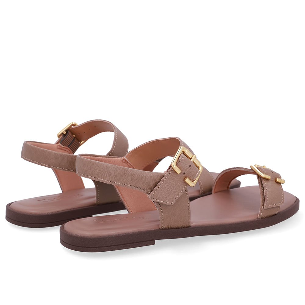 Sandália Couro Marrom Detalhe Fivela Marrom 3