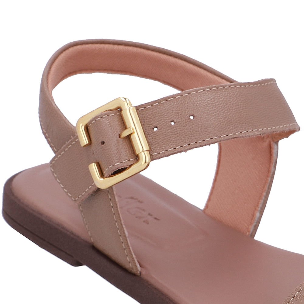 Sandália Couro Marrom Detalhe Fivela Marrom 4