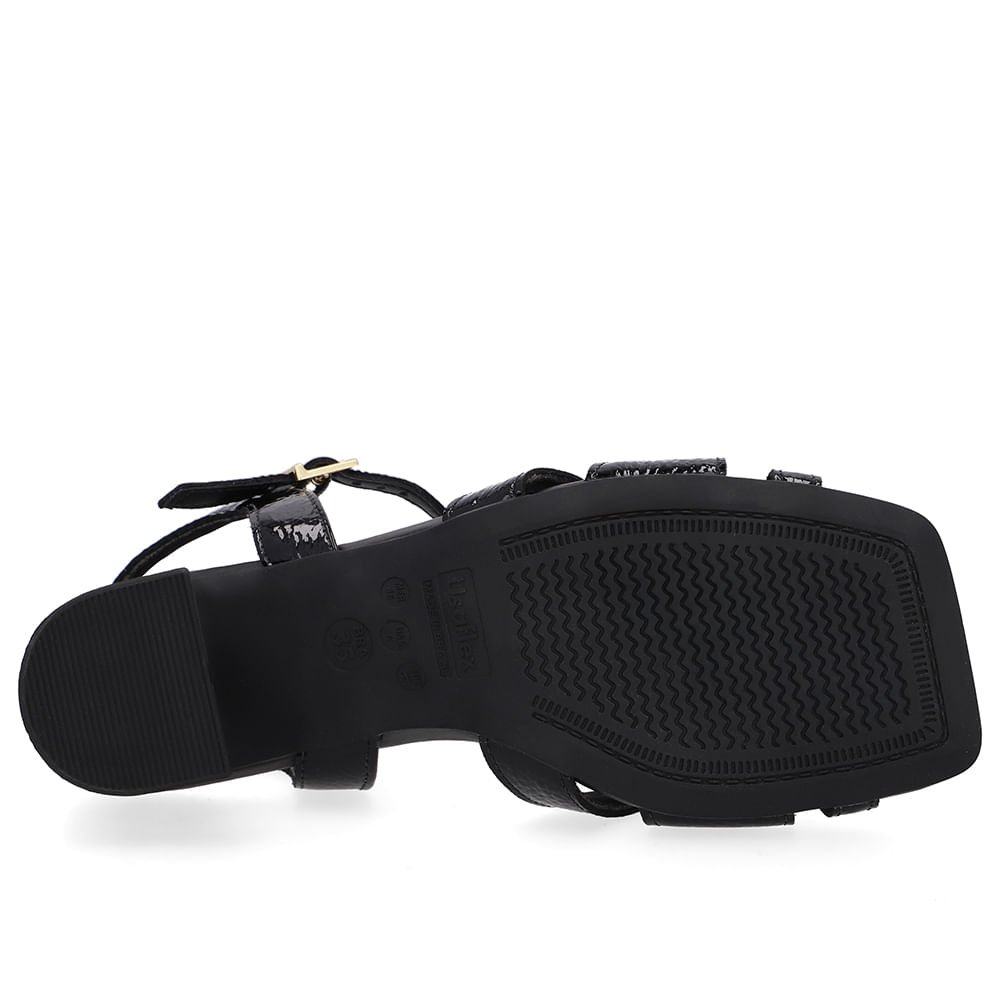 Sandália Verniz Preta Bico Quadrado Preto 5