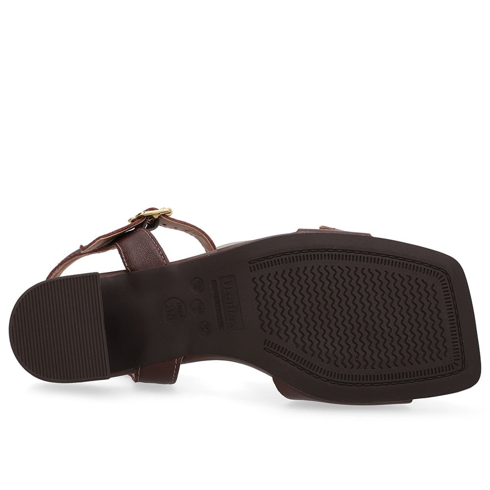 Sandália Couro Marrom Pinhão Detalhe Fivela Pinhão 5