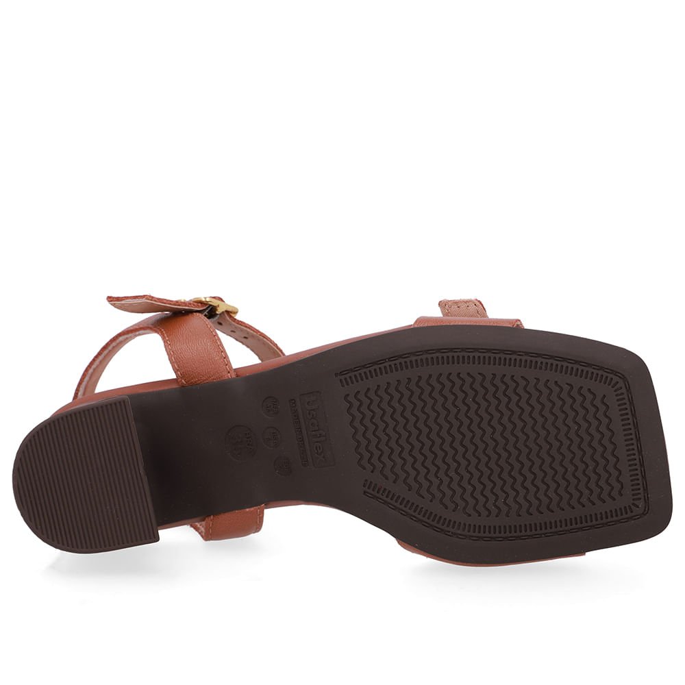 Sandália Couro Marrom Canela Detalhe Fivela Marrom 5