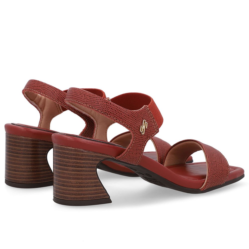 Sandália Couro Marrom Terracota Detalhe Tira Elástico Terracota 3