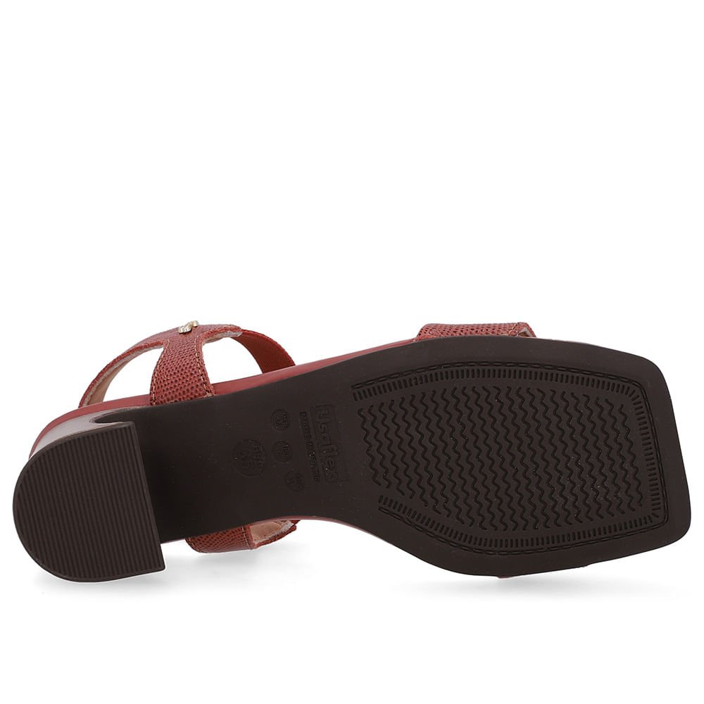 Sandália Couro Marrom Terracota Detalhe Tira Elástico Terracota 5