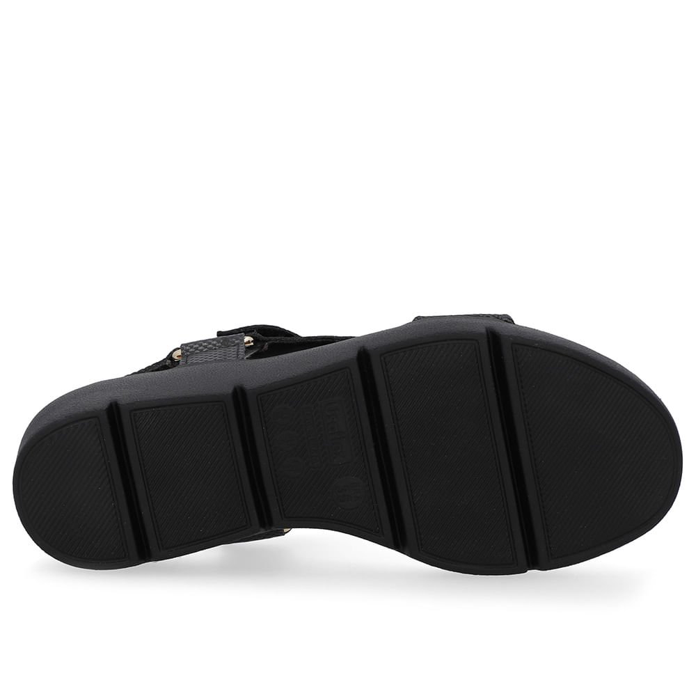 Sandália Papete Couro Preta Salto Plataforma Preto 5