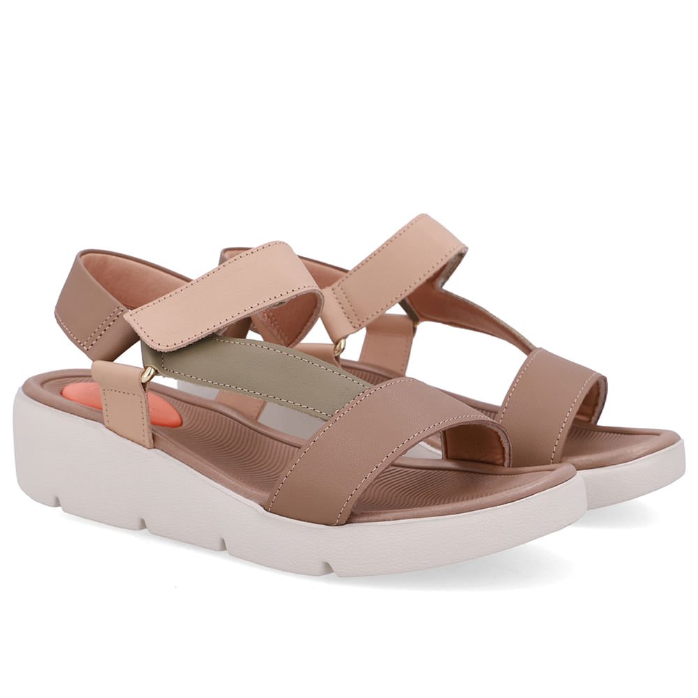 Sandália Papete Couro Marrom Salto Plataforma Marrom 2