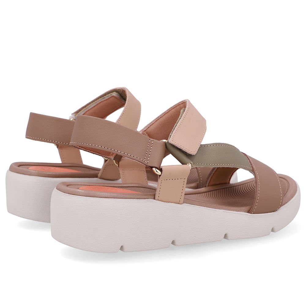 Sandália Papete Couro Marrom Salto Plataforma Marrom 3