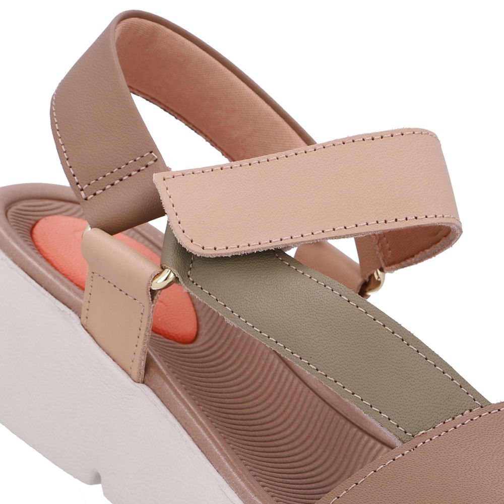 Sandália Papete Couro Marrom Salto Plataforma Marrom 4