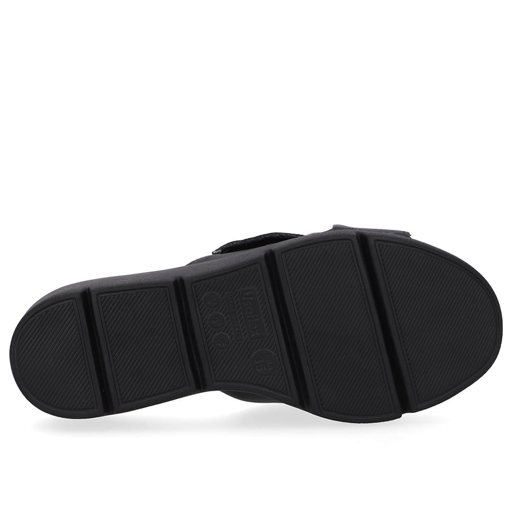 Tamanco Salto Plataforma Couro Preto Fivela Preto 5