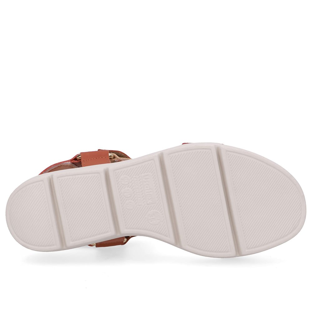 Sandália Papete Couro Marrom Salto Plataforma Vermelho 5