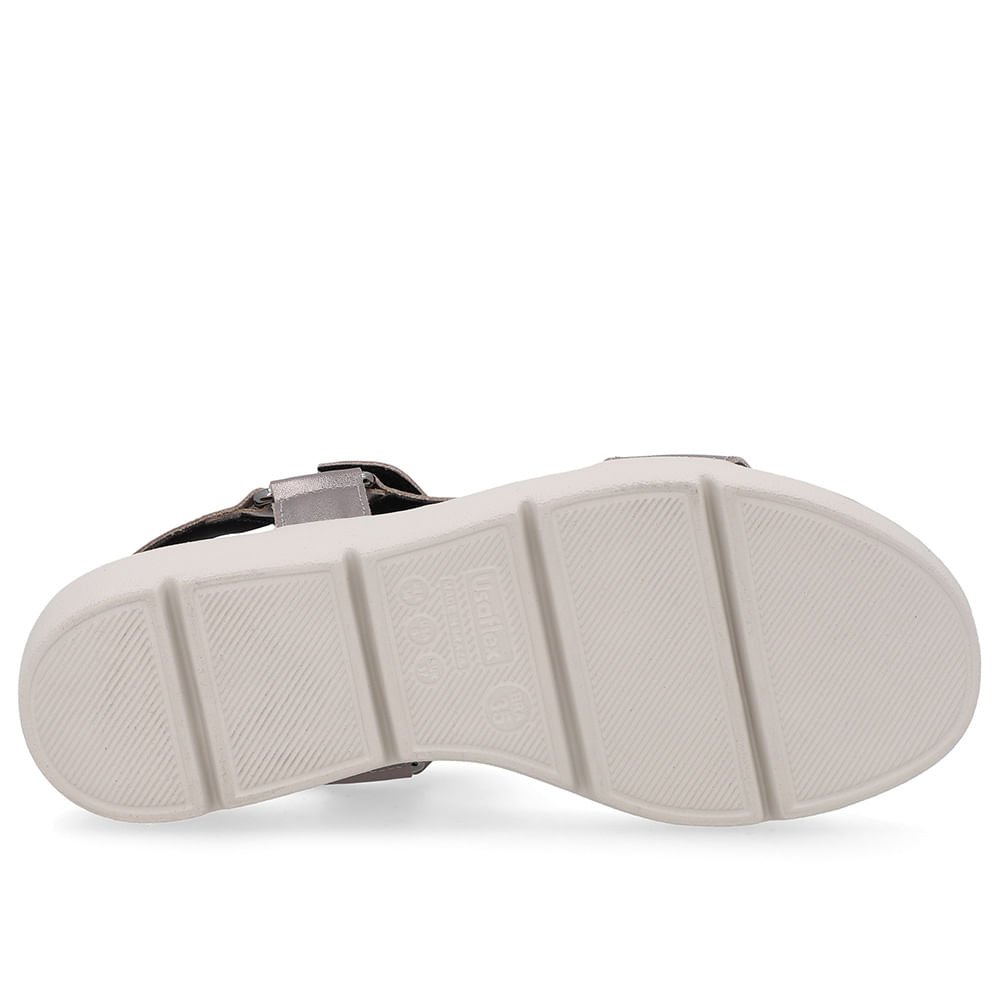 Sandália Papete Couro Aço Salto Plataforma Aço 5