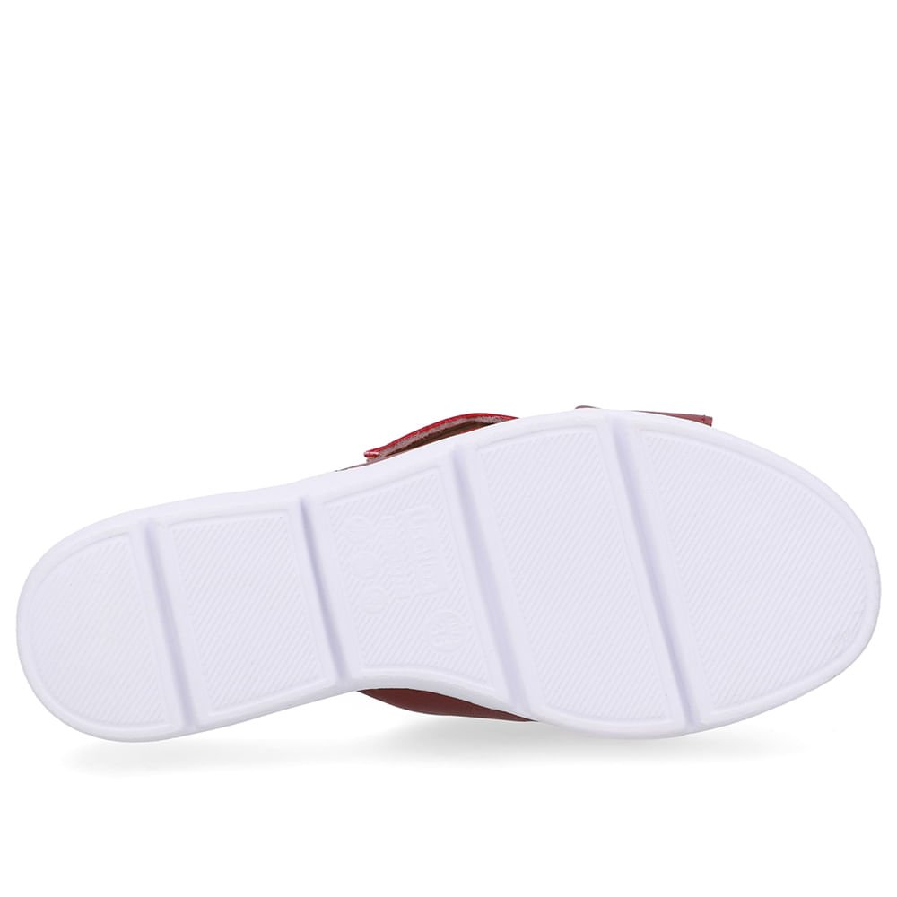 Tamanco Salto Plataforma Couro Vermelho Fivela Vermelho 5