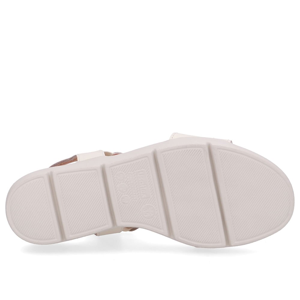 Sandália Couro Branca Marfim Básica Marfim 5