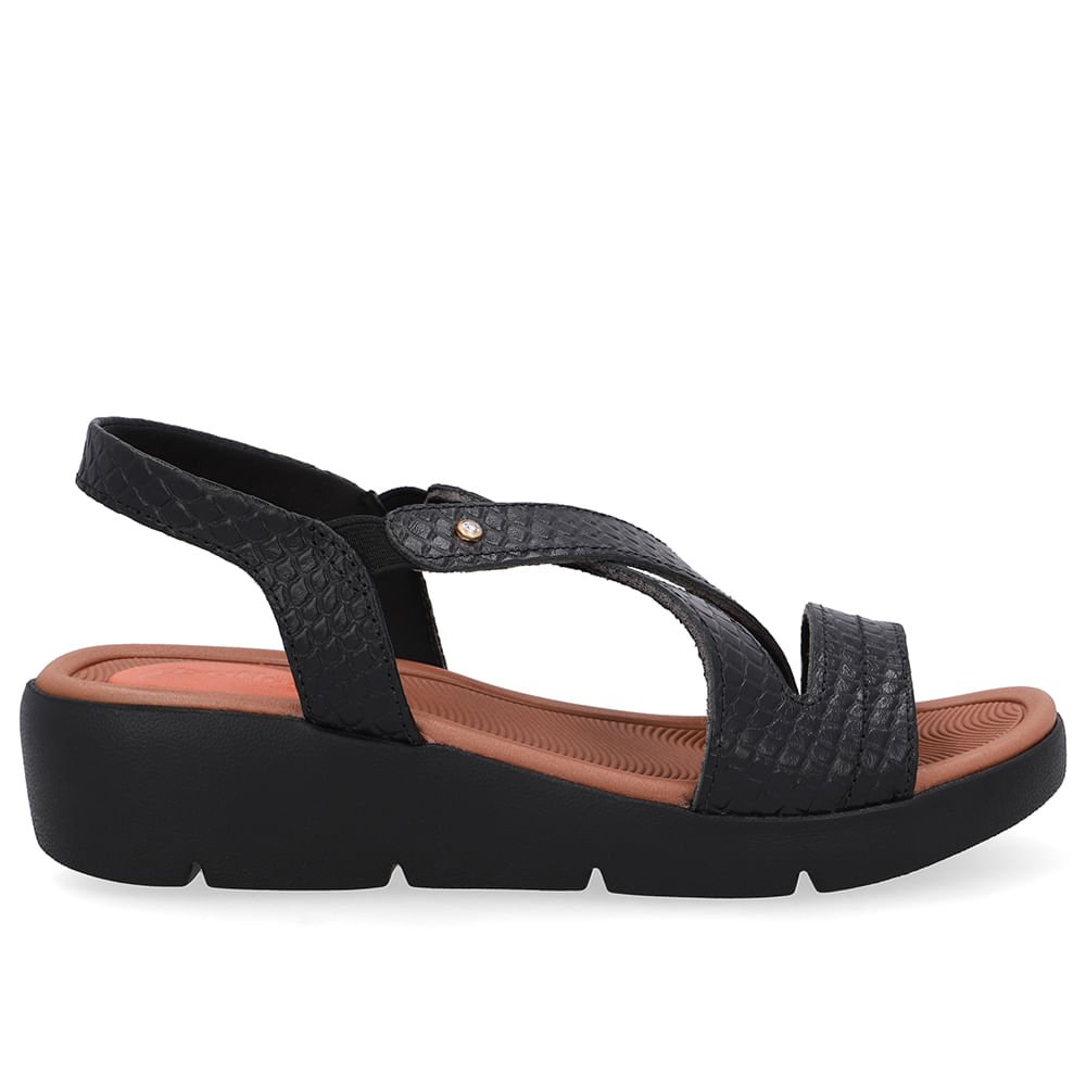 Sandália Couro Preta Básica