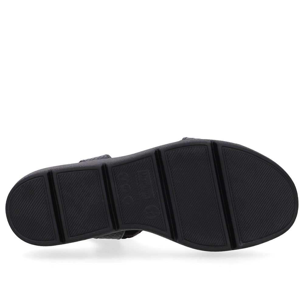 Sandália Couro Preta Básica Preto 5