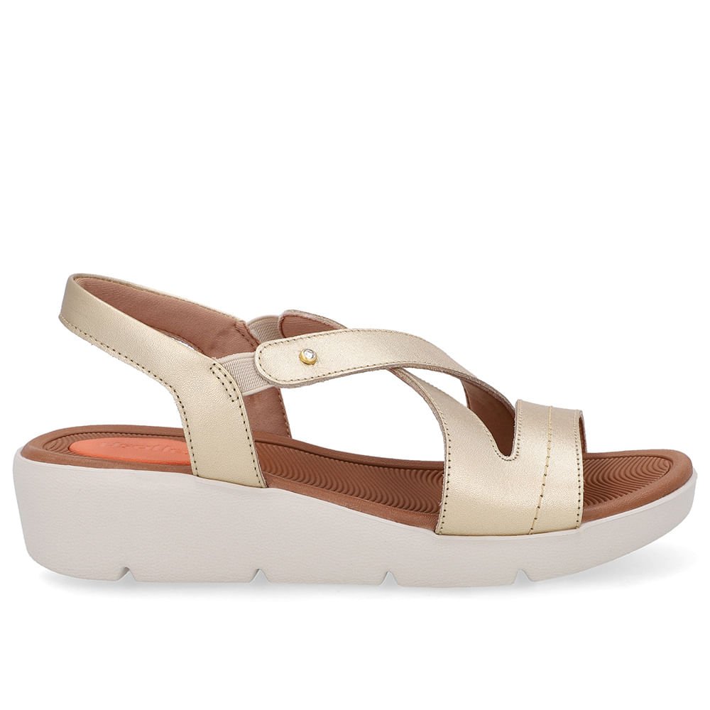 Sandália Couro Dourada Básica