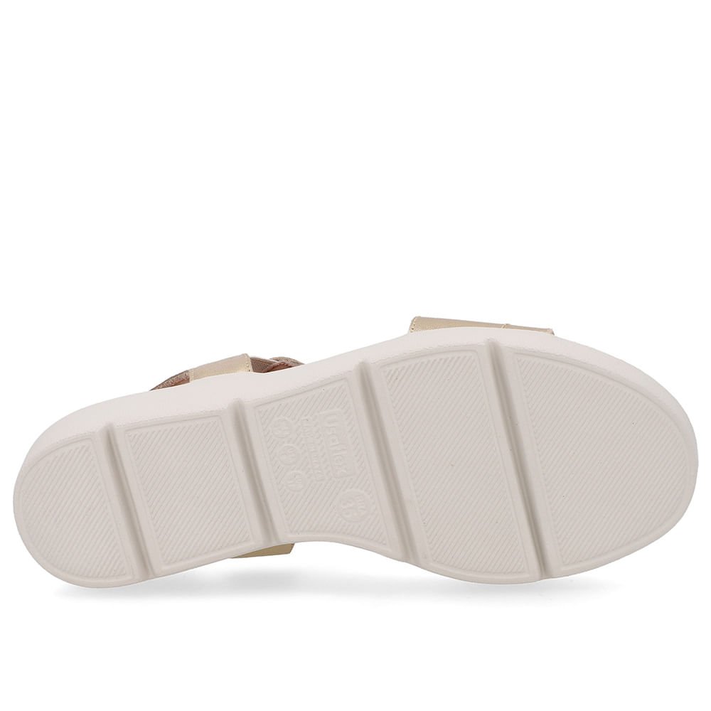 Sandália Couro Dourada Básica Dourado 5