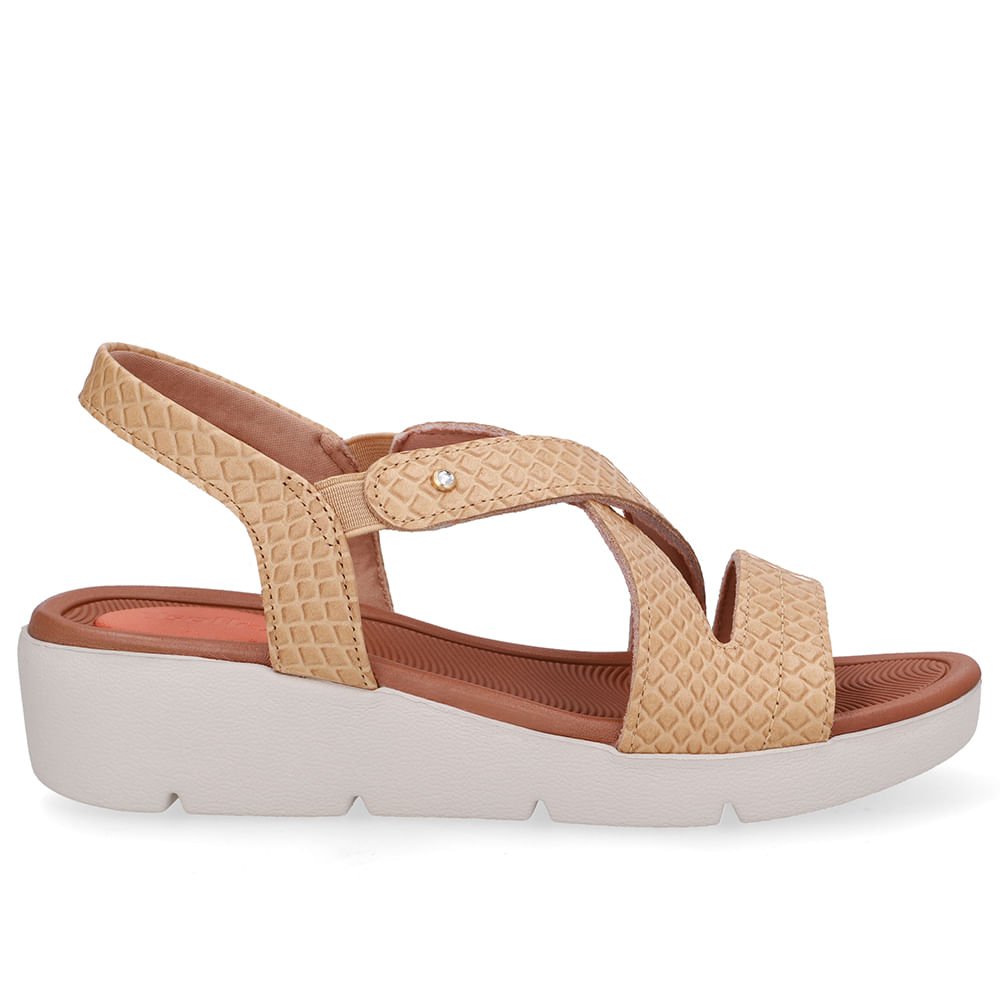 Sandália Couro Bege Creme Básica