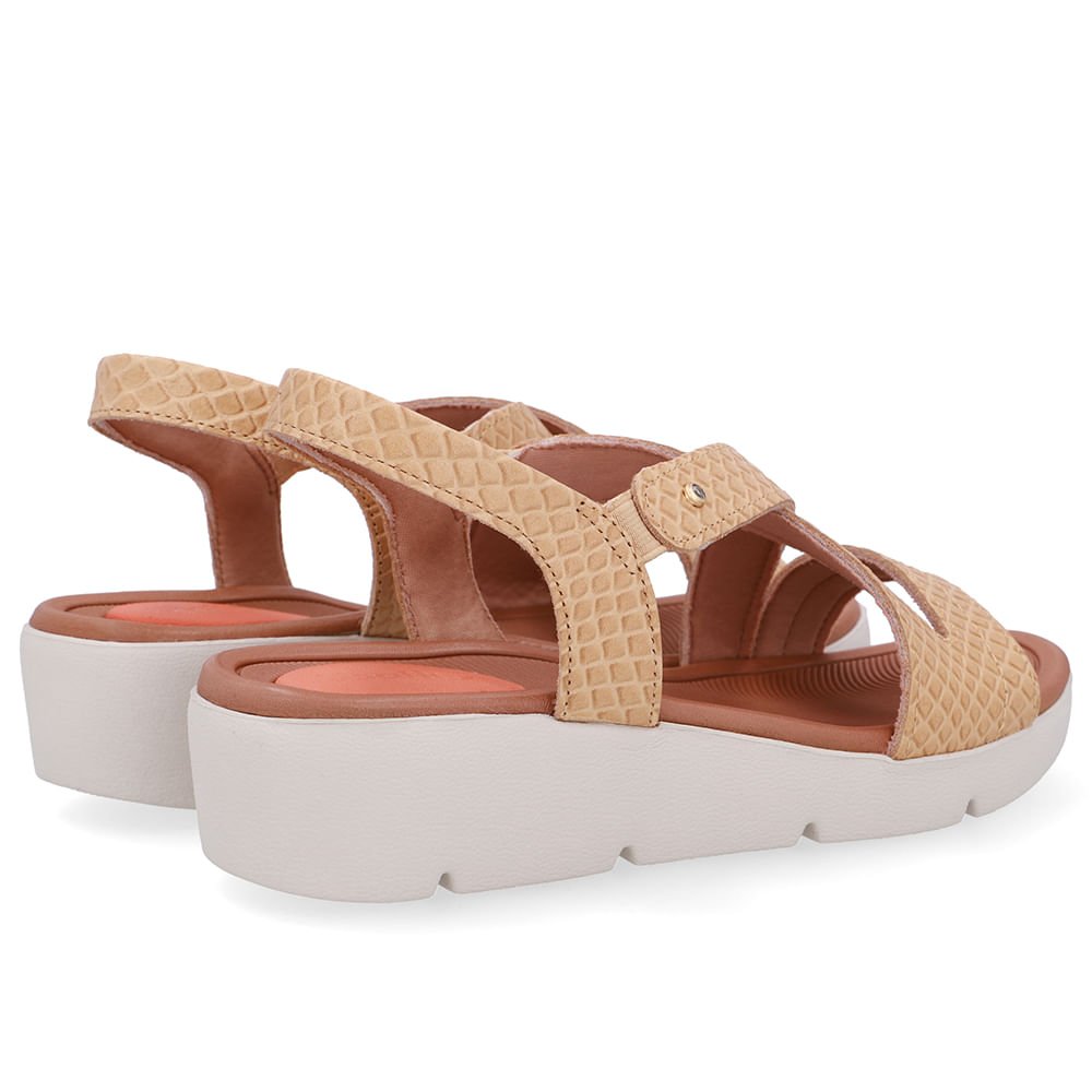 Sandália Couro Bege Creme Básica Creme 3