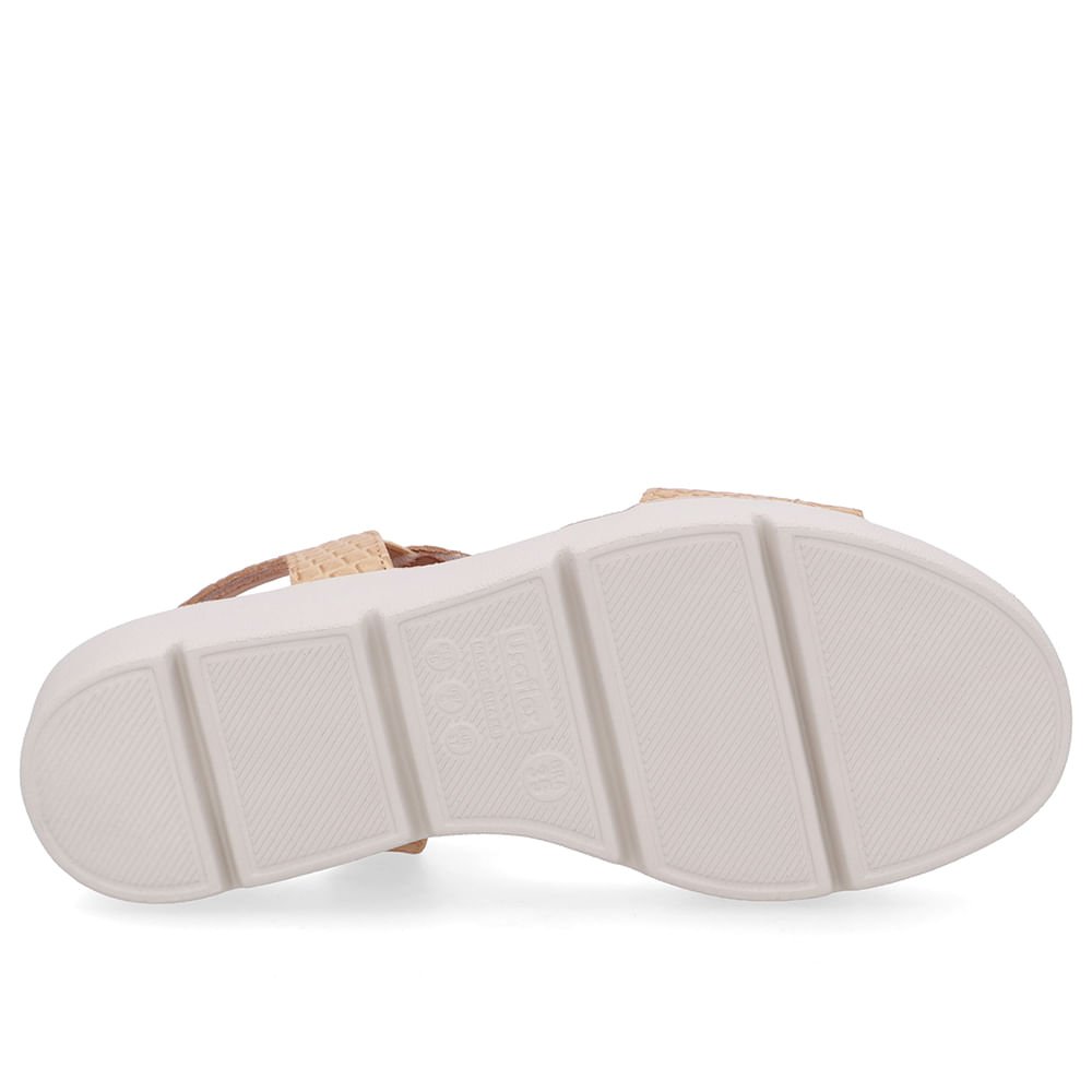 Sandália Couro Bege Creme Básica Creme 5