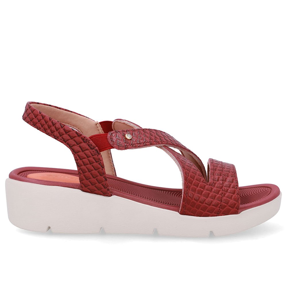 Sandália Couro Vermelha Básica