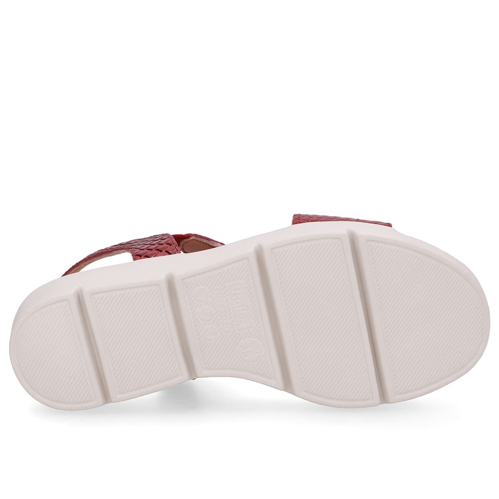 Sandália Couro Vermelha Básica Vermelho 5