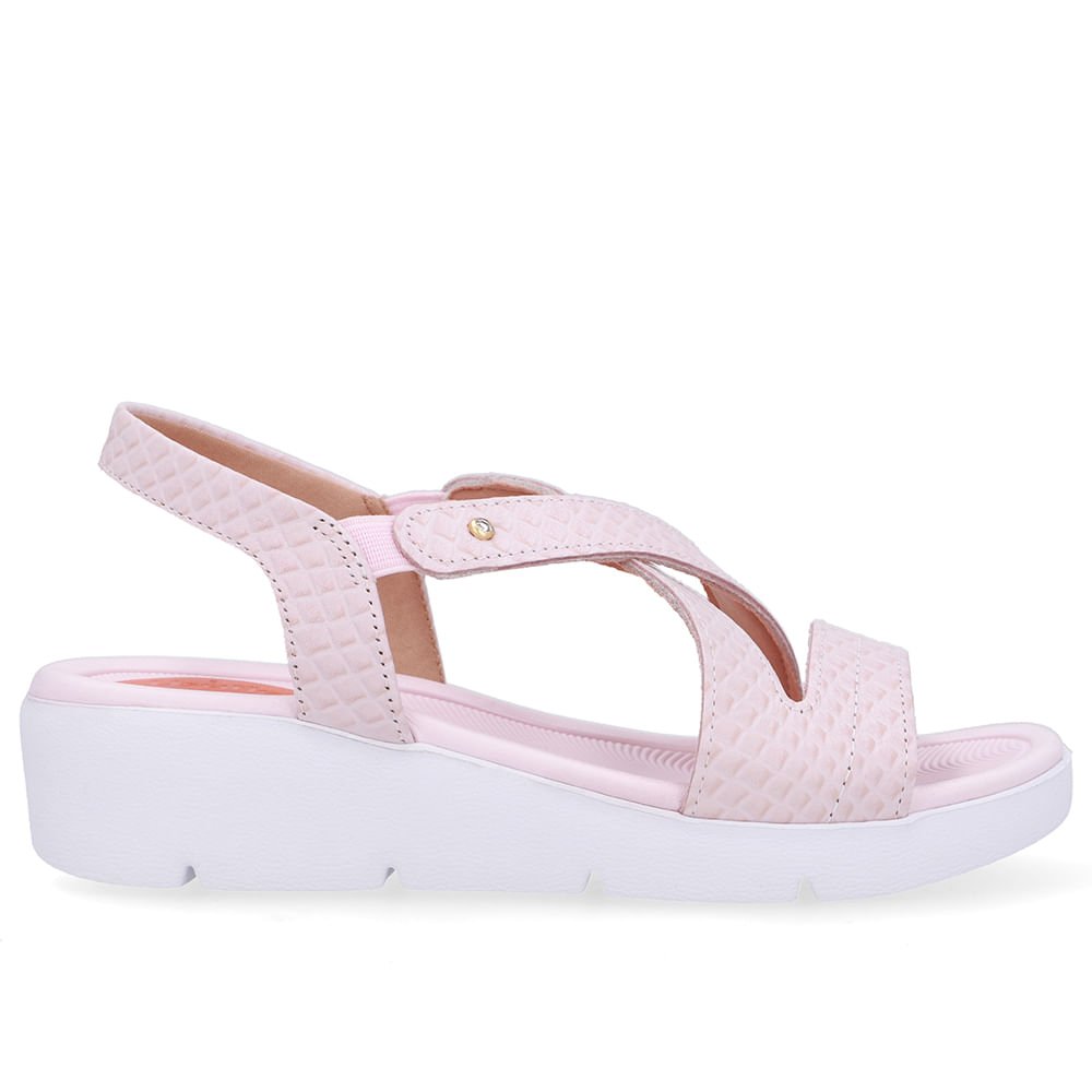 Sandália Couro Rosa Básica Rosa 1