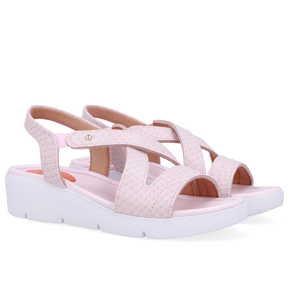 Sandália Couro Rosa Básica Rosa 2