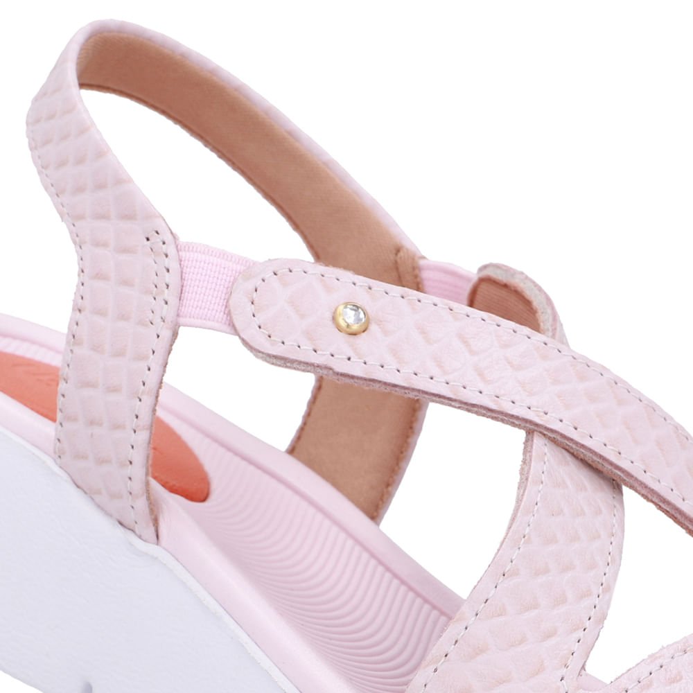 Sandália Couro Rosa Básica Rosa 4
