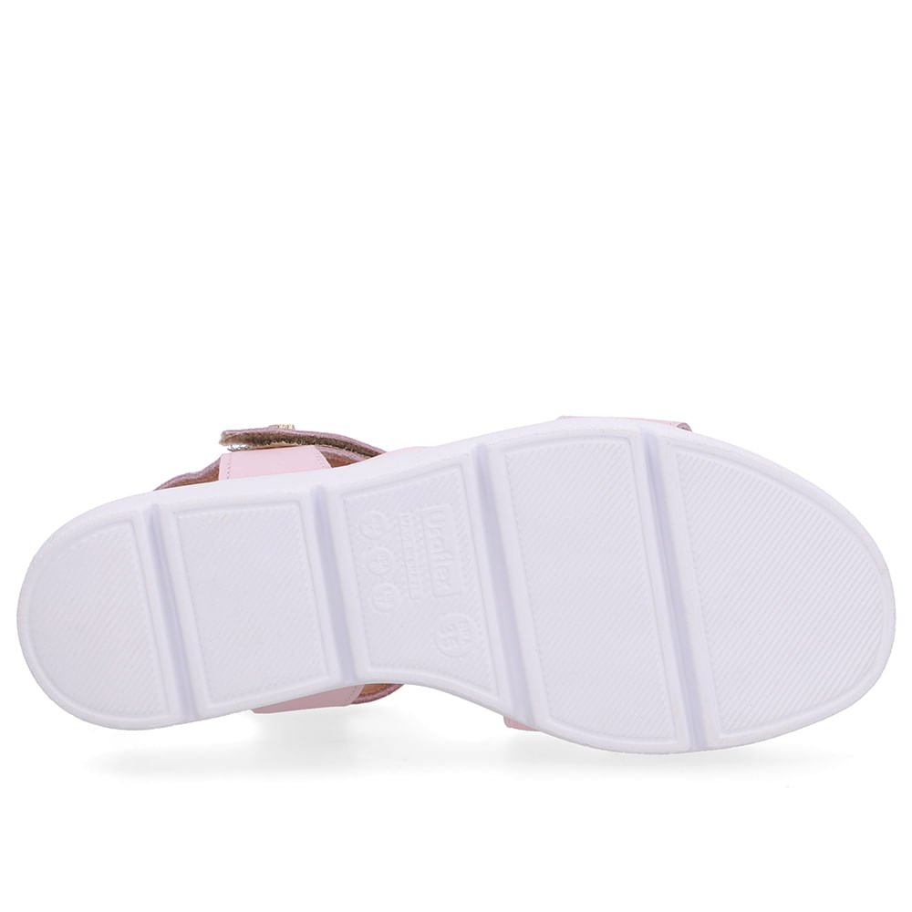 Sandália Tiras Couro Rosa Fecho-Flex Rosa 5