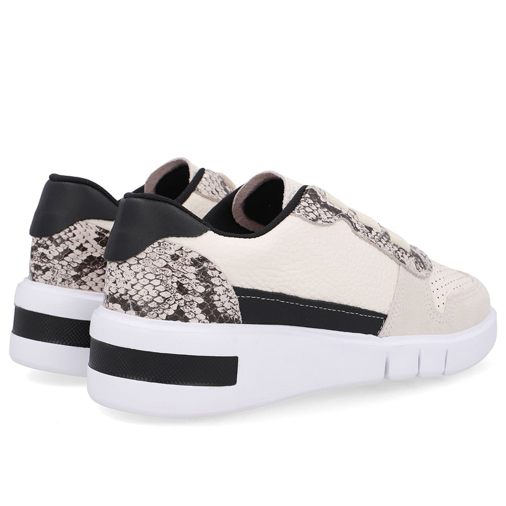 Tênis Casual Couro Cobra Natural Animal Print 3