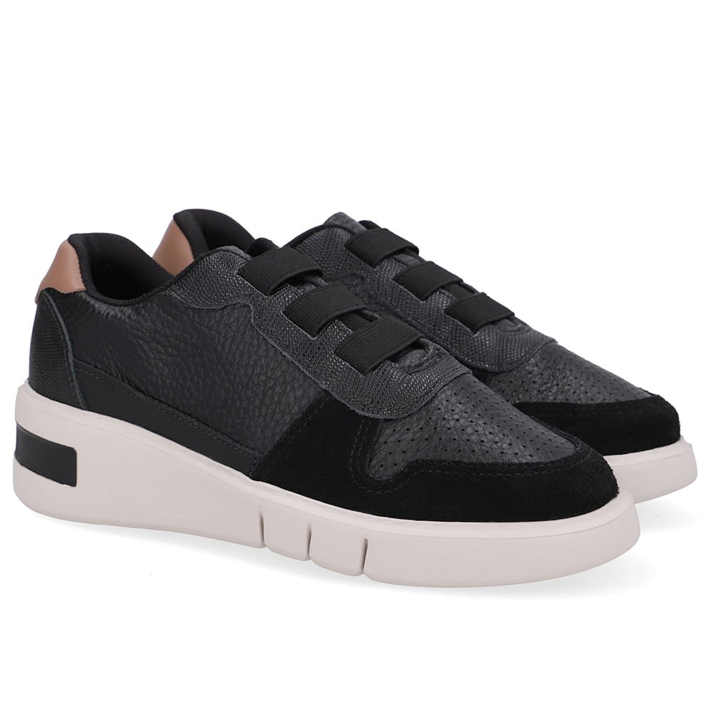 Tênis Casual Couro Preto Preto 2
