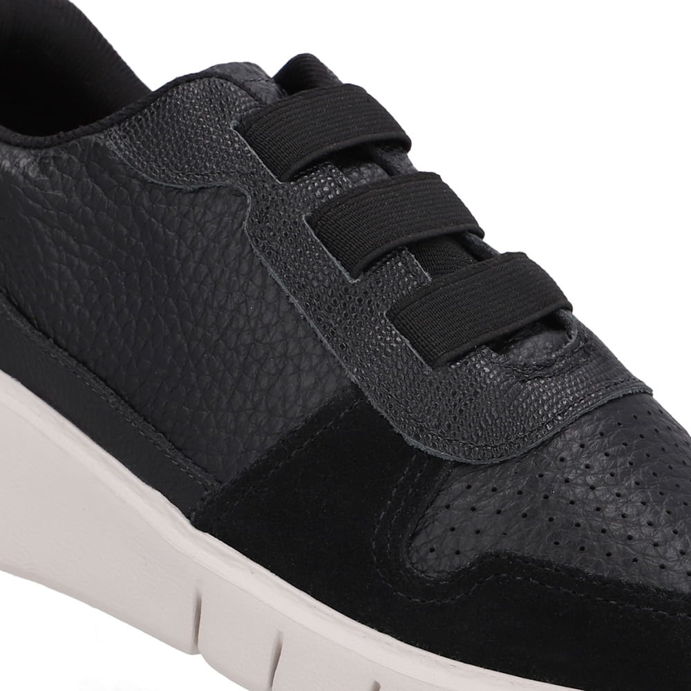 Tênis Casual Couro Preto Preto 4