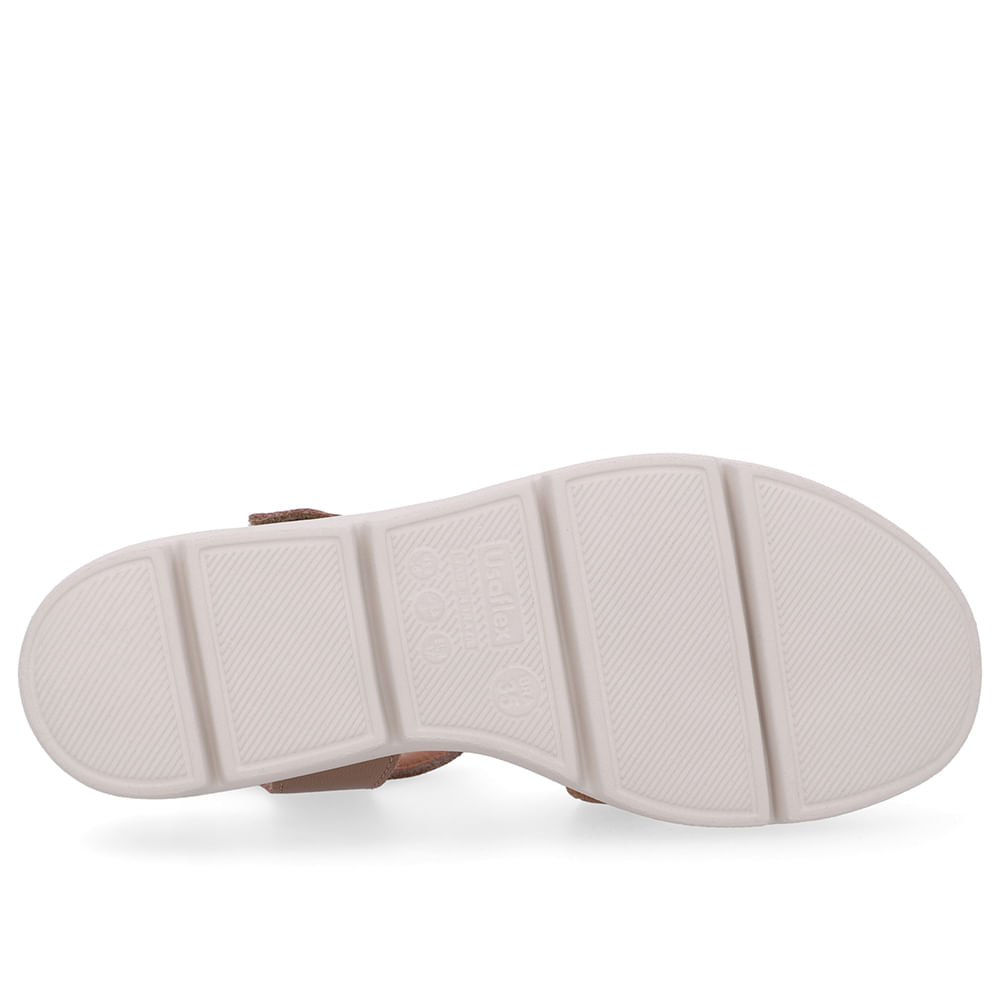 Sandália Tiras Couro Marrom Fecho-Flex Marrom 5